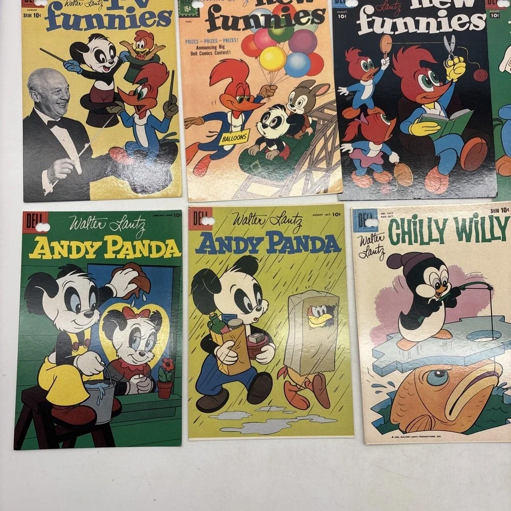 vintage postcard Walter Lantz Woody woodpecker, Chilly Willy, Andy Panda New X15